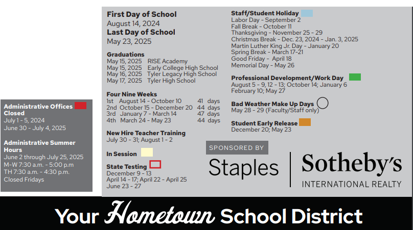 District School Academic Calendar Key for Jack Elementary