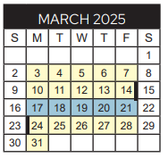 District School Academic Calendar for Jones Elementary for March 2025