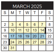 District School Academic Calendar for Moore Mst Magnet School for March 2025