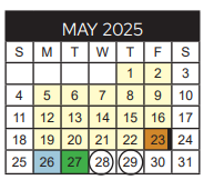 District School Academic Calendar for Moore Mst Magnet School for May 2025