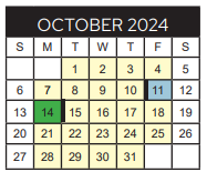 District School Academic Calendar for Bonner Elementary for October 2024