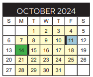 District School Academic Calendar for Woods Elementary for October 2024