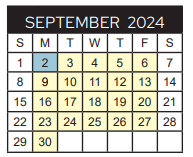 District School Academic Calendar for Griffin Elementary for September 2024