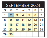 District School Academic Calendar for Jack Elementary for September 2024