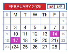 District School Academic Calendar for Clark Elementary for February 2025