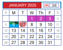 District School Academic Calendar for Juvenille Justice Alternative Prog for January 2025