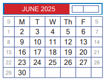 District School Academic Calendar for John B Alexander High School for June 2025