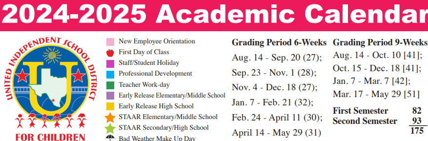 District School Academic Calendar Key for United Step Academy