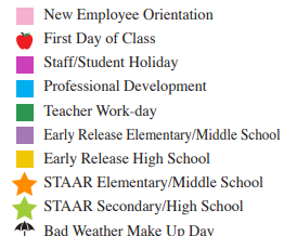 District School Academic Calendar Legend for United Step Academy