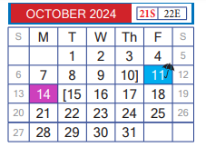 District School Academic Calendar for Henry Cuellar Elementary for October 2024