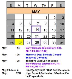 District School Academic Calendar for Skoff Elementary for May 2025