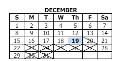 District School Academic Calendar for Flint Lake Elementary Sch for December 2024