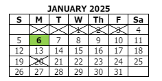 District School Academic Calendar for Flint Lake Elementary Sch for January 2025