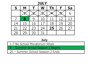 District School Academic Calendar for Flint Lake Elementary Sch for July 2024