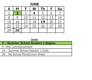 District School Academic Calendar for Flint Lake Elementary Sch for June 2025