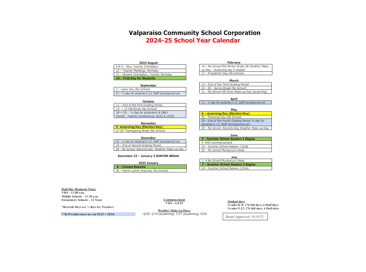 District School Academic Calendar Key for Flint Lake Elementary Sch