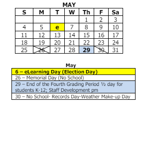 District School Academic Calendar for Flint Lake Elementary Sch for May 2025