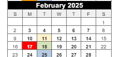District School Academic Calendar for Walnut Grove Elementary for February 2025
