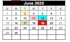 District School Academic Calendar for Walnut Grove Elementary for June 2025