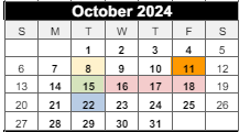 District School Academic Calendar for Walnut Grove Elementary for October 2024