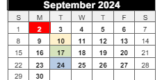 District School Academic Calendar for Walnut Grove Elementary for September 2024