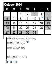District School Academic Calendar for Loma Vista Elementary for October 2024