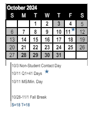 District School Academic Calendar for Balboa Middle for October 2024