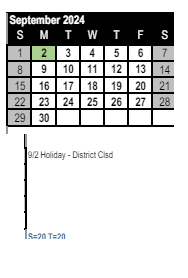 District School Academic Calendar for Ventura Unified Community Day High for September 2024