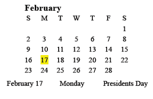 District School Academic Calendar for Deming Elementary School for February 2025