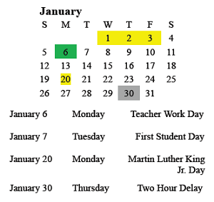 District School Academic Calendar for Deming Elementary School for January 2025