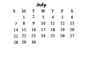District School Academic Calendar for Deming Elementary School for July 2024