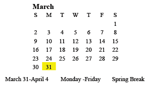 District School Academic Calendar for Deming Elementary School for March 2025