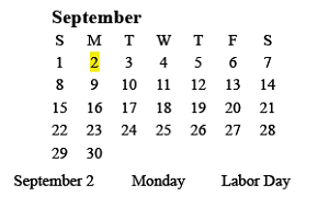 District School Academic Calendar for Deming Elementary School for September 2024