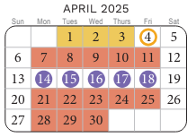 District School Academic Calendar for Creeds Elementary for April 2025