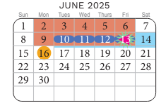 District School Academic Calendar for Creeds Elementary for June 2025