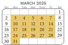 District School Academic Calendar for Creeds Elementary for March 2025