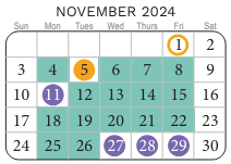 District School Academic Calendar for Center For Effective Learning Alt Ed Ctr for November 2024