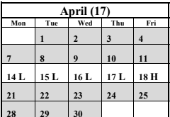 District School Academic Calendar for Ivanhoe Elementary for April 2025