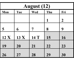 District School Academic Calendar for Golden West High for August 2024