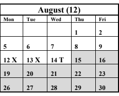 District School Academic Calendar for Union Elementary for August 2024