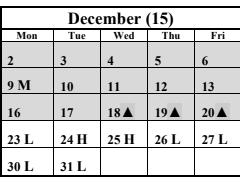 District School Academic Calendar for El Diamante High School for December 2024