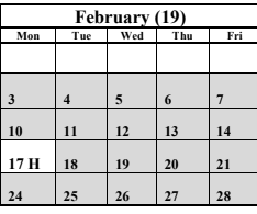 District School Academic Calendar for Sequoia High (CONT.) for February 2025