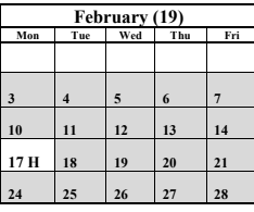 District School Academic Calendar for Hurley Elementary for February 2025