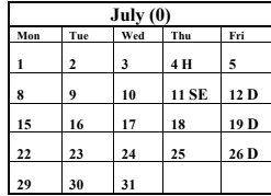 District School Academic Calendar for Elbow Creek Elementary for July 2024