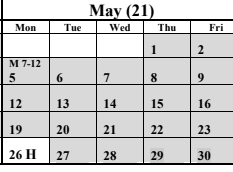 District School Academic Calendar for Golden West High for May 2025