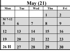 District School Academic Calendar for Oak Grove Elementary for May 2025