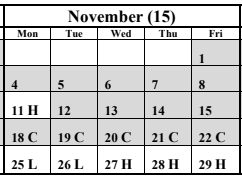 District School Academic Calendar for Sequoia High (CONT.) for November 2024