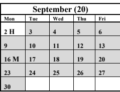 District School Academic Calendar for Ivanhoe Elementary for September 2024