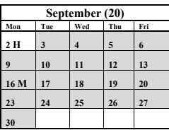 District School Academic Calendar for Golden Oak Elementary for September 2024