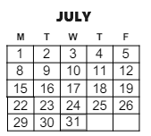 District School Academic Calendar for Paxton Center for July 2024